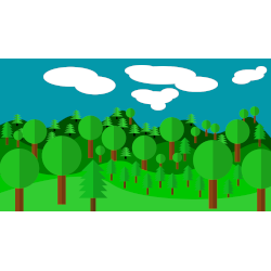 Darmowa minimalistyczna tapeta - Flat design forest / las: Miniatura